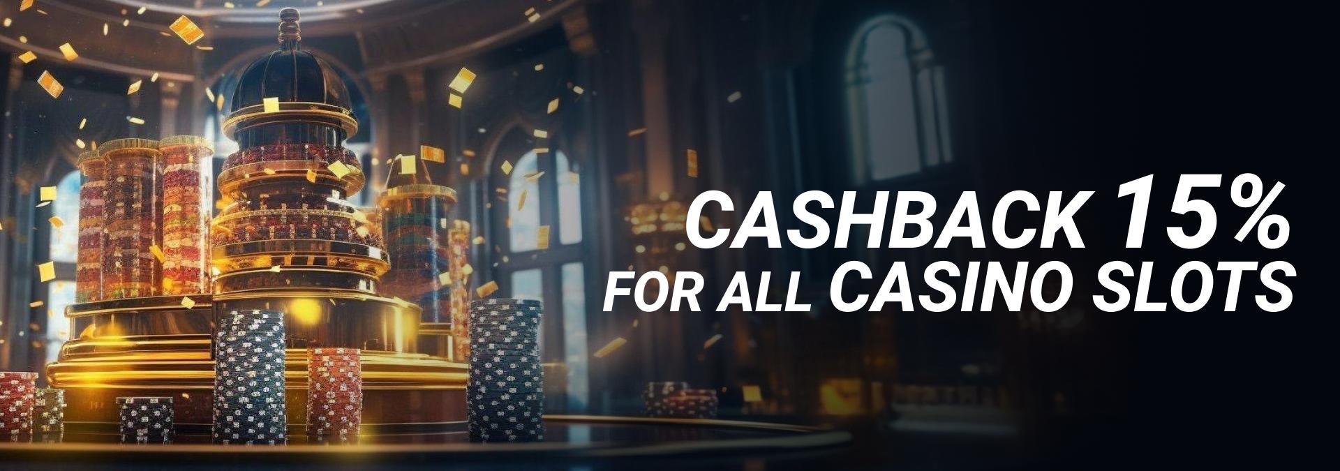 Daily Cashback 15% on all Casino Slots